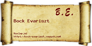 Bock Evariszt névjegykártya